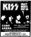 KISS ~Detroit, Michigan...January 17, 1988 (Crazy Nights Tour)  - kiss photo