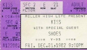 KISS ticket ~Rockford, Illinois...December 31, 1982 (Creatures of the Night Tour) 