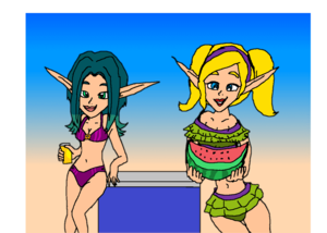  Keira Hagai and Tess Bikini traje de baño (PinkyTheGunio) #JakMonth