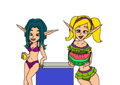 Keira Hagai and Tess Bikini Swimsuit (PinkyTheGunio) - jak-and-daxter fan art