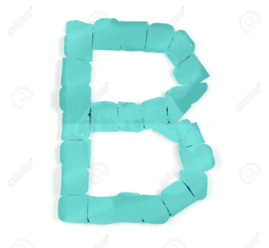  Letter B From Cyan Stones On Whïte Stock фото Pïcture And