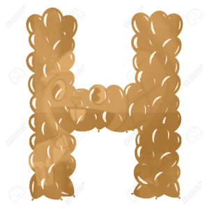  नारंगी, ऑरेंज Letter H From Helïum Balloons Part Of Englïsh Alphabet