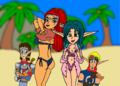PSM Swimsuit 2004  with Jak x Keira Hagai and Ashelin Praxis x Torn (#JakMonth) - jak-and-daxter fan art
