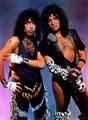 Paul and Gene (NYC) February 8, 1984 (video shoot for Heaven's on Fire)  - kiss photo