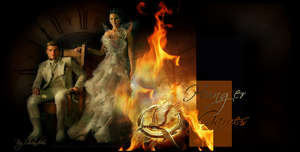  Peeta/Katniss kertas dinding - Catching api, kebakaran