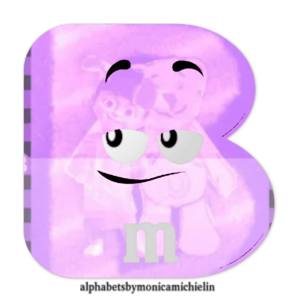  Purple M&M cokelat Alphabet B Png