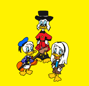  Uncle Scrooge McDuck, Donald and Della Duck.