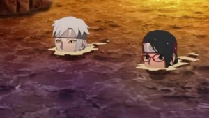 mitsuki and sarada swim