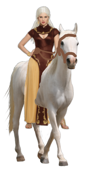  An Fierce Barbarian Woman riding a Horse
