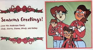  Anderson Family natal card