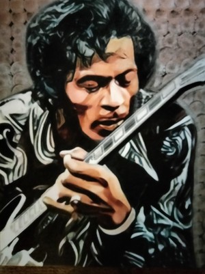  Chuck Berry Painting 의해 Lesley Daunt