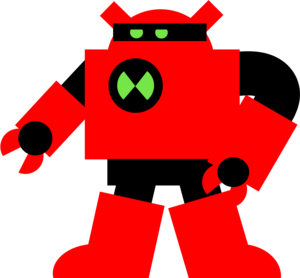  Robot Red and Cyborg Detonates Cartoon Mutant