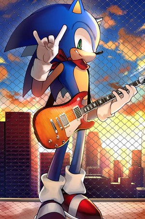 sonic with guitar