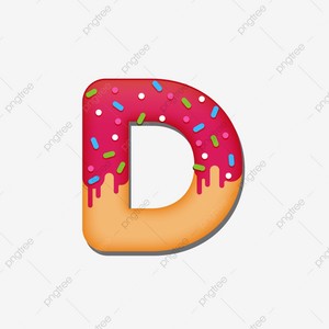 Letter D For Donut Font Doughnut Style PNG Image, Text Effect EPS For Free Download 