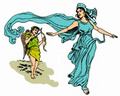 Aphrodite with a Son, Eros - greek-mythology fan art