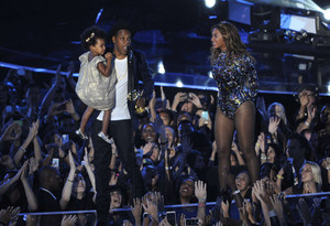 Blue Ivy, Jay-Z and Beyoncé 