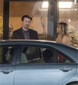  Chris Evans and Emily Blunt on the set of Pain Hustlers | September 16, 2022