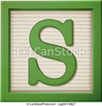 Close up look at 3d green letter block S - the-letter-s photo