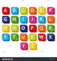 Colorful English Alphabets 3d Boxes Kids Stock Vector - the-alphabet photo