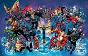  DC Comics across media | promotional art for SDCC 2022 door Jim Lee