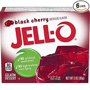 Jell-O Gelatin Dessert Black Cherry Pack of 6