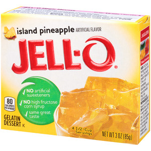 Jell-O Island Pineapple Instant Gelatin Mix, 3 oz Box