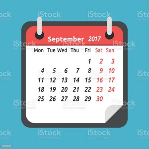 Monthly Calendar September 2017 Stock Illustration