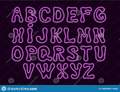 Neon Style Alphabet with Hand Drawn Letter Shapes in Purple Color - the-alphabet photo