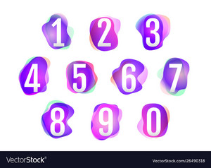  Number 1 to 10 on berwarna merah muda, merah muda purple neon warna Vector Image