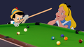 Pinocchio Plays Pool with Alice Watching - disney-crossover fan art