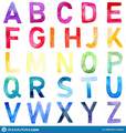 Rainbow Alphabet Painted with Watercolor Stock Illustration - the-alphabet photo
