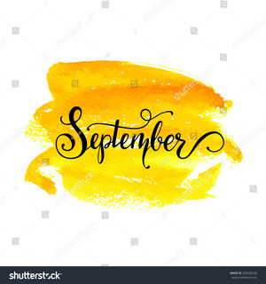 September Month Lettering Calligraphy Sign On Stock Vector