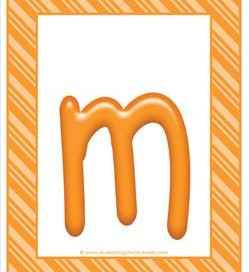  Stripes and ক্যান্ডি চকোলেট Colorful Letters Lowercase M