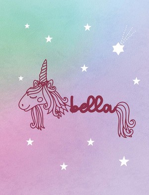 Bella: Unicorn Name Personalized Notebook Book