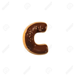  Cioccolato Donut Font Concept. Delicious Letter C