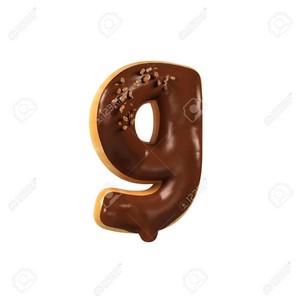 cokelat Donut Font Concept. Delicious Letter G