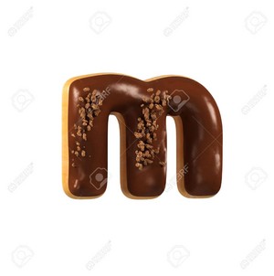 Chocolate Donut Font Concept. Delicious Letter M