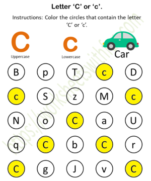  Fïnd and Color (C o c) Worksheet 3