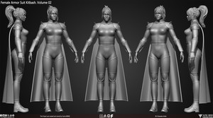  Female Armor Suit Kitbash 의해 Yacine BRINIS Vol 02 Set 001