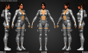  Female Armor Suit Kitbash 의해 Yacine BRINIS Vol 03 Set 003