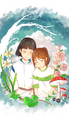 Haku and Chihiro - spirited-away fan art