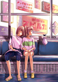 Haku and Chihiro - spirited-away fan art