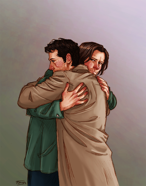  Sam/Castiel Drawing - Here For anda