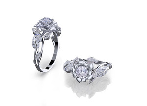  white سونا diamond پھول ring