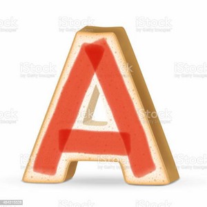  3d geroosterd brood, toast Letter A