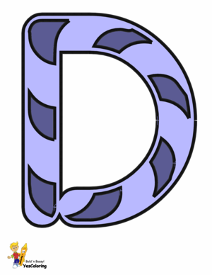 Candy Cane Coloring Pages Letter D