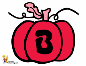 Coloring Pumpkin Letter B