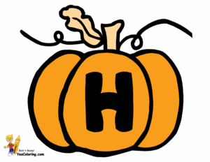 Coloring Pumpkin Letter H