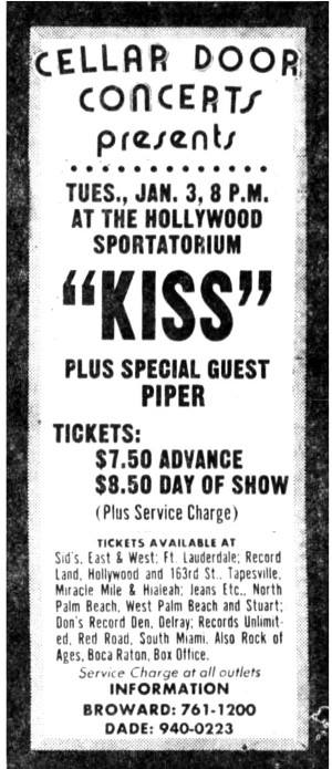  kiss ~Hollywood, Florida...January 3, 1978 (ALIVE II TOUR)