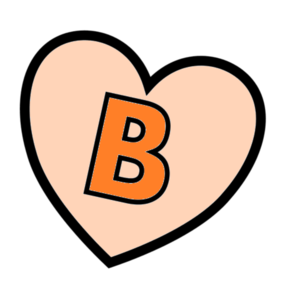  Letter B In दिल Coloring Page
